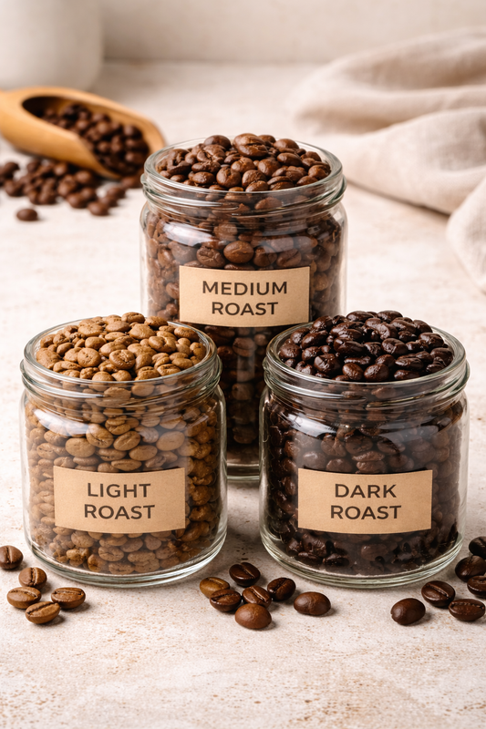 Coffee Roast Levels Explained: Light, Medium & Dark